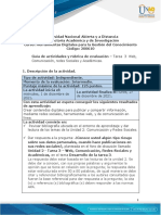 Guía de Actividades y Rúbrica de Evaluación - Unidad 2 - Tarea 3 - Web, Comunicación, Redes Sociales y Académicas