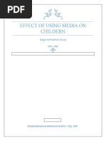 Argumentative Essay Draft 1-Effect of Using Media On Childern