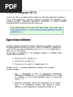 UNIT - 1: Disjoint SETS: Equivalence Relations