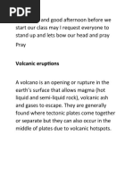 Volcanic Eruptions