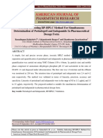 Stability Indicating RP-HPLC Method For Simultaneous Determination of Perindopril and Indapamide in Pharmaceutical Dosage Form