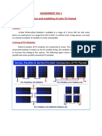 Assignment No-1 Simulation and Modelling of Solar PV Pannel: Theory