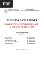 Business Law Report: Legal Regulation For Female Workers Protection