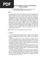 Processo Decisorio e Tomada de Decisao Um Dualismo