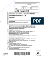 Tuesday 18 June 2019: Core Mathematics C3