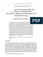 Will Enterprise Ownership Affect The Performance of Foreign Direct Investment?Based On The Perspective of Institutional Logic