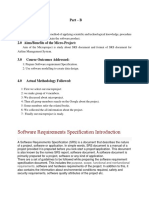 Software Requirements Specification Introduction: Part - B