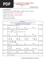 Galaxy Academy Full Portion Test-6 XII-Mathematics (Code-041) Term - 1