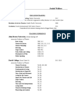 Curriculum Vitae Josiah Wallace: Dordt College