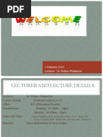 3 February 2019 Lecturer: DR Welma Wehmeyer: Introduction To Lifeskills