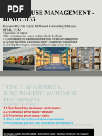 Topic 3.3 Measuring and Benchmarking Warehouse Performance