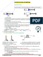 La Pression Et La Pression Atmospherique Resume de Cours 1