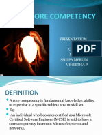 Core Competency: Presentation BY Cincila J S Nimmi C P Shilpa Merlin Vineetha P