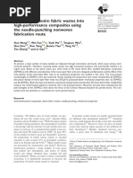 Recycling of Denim Fabric Wastes Into High-Performance Composites Using The Needle-Punching Nonwoven Fabrication Route