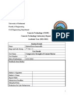 Concrete Lab Report No. 4 Compressive Strength For Cement Mortar