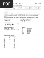 Product Data Sheet OK 74.78: E 'Manual Metal-Arc Welding' ESAB Perstorp AB Sweden