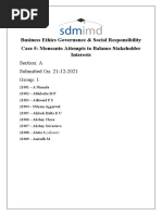 Business Ethics Governance & Social Responsibility Case 5: Monsanto Attempts To Balance Stakeholder Interests