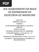 An Assignment On Role of Expression in Selection of Medicine