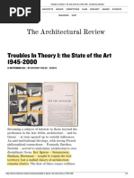 Troubles in Theory I - The State of The Art 1945-2000 - Architectural Review