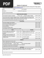 Crane Lift Site Checklist