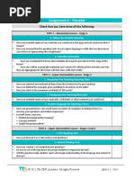 Assignment A - Checklist: Check That You Have Done All The Following