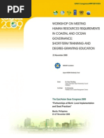 Proceedings of The Workshop On Meeting Human Resources Requirements in Coastal and Ocean Governance: Short-Term Training and Degree-Granting Education