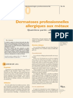 Dermatoses Professionnelles Allergiques Aux Métaux