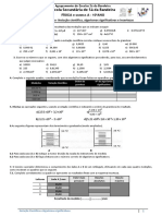 Ficha Trabalho - Notação Científica, Alg - Sig e Incertezas