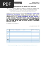 Acta de Aceptación Del Proyecto de Inversion