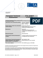 European Technical Assessment ETA 18/0675: Technical and Test Institute For Construction Prague