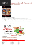 Vocabulário - Alimentos em Japonês - Curiosidades Do Japão