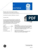 Product Life Cycle Support Notice: Humilab Humidity Calibration System