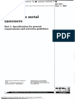 Coatings On Metal Fasteners: Part 1. Specification For General Requirements and Selection Guidelines