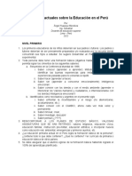 Reflexiones Actuales Sobre La Educación en El Perú