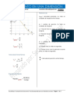 Movimiento en Una Dimension - Tabla de Formulas