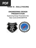 Team 18 - Bullz Racing: Engineering Design Presentation Link