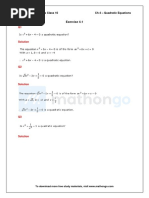 RD Sharma Class 10 Chapter 4 Quadratic Equations