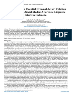 Cybercrime As A Potential Criminal Act of Violation The ITE Law On Social Media: A Forensic Linguistic Study in Indonesia