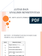 Primal Dual Dan Analisis Sensitifitas Pada Metode Simpleks