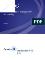 Fundamentals of Management Accounting: Cima Ba2