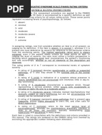 Positive and Negative Syndrome Scale (Panss) Rating Criteria General Rating Instructions