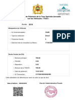 Attestation de Paiement de La Taxe Spéciale Annuelle Sur Les Véhicules TSAV