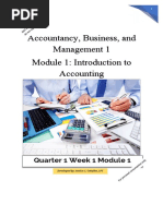 Accountancy, Business, and Management 1 Module 1: Introduction To Accounting