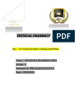 Physical Pharmacy: - Two Component System Containing Liquid Phases - Exp