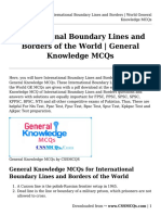 International Boundary Lines and Borders - World General Knowledge MCQs