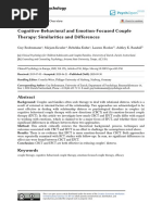 Cognitive-Behavioral and Emotion-Focused Couple Therapy: Similarities and Differences