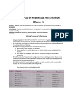 12 Biology - Principles of Inheritance and Variations - Notes (Part I)