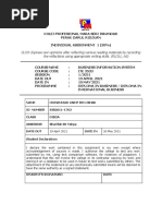 Name Muhammad Zarif Bin Ishak Id Number SIB2011-1762 Class Dib2A Assessor Sharifah BT Yahya Date Out Date in Student Declaration