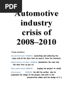 Automotive Industry Crisis of 2008-2010: Team Members