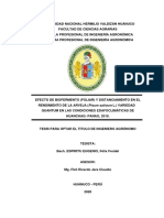 Efecto de Biofermento (Foliar) y Distanciamiento en El Rendimiento de La Arveja